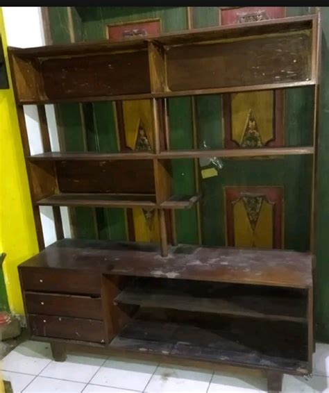 Vintage Bufer Lemari Pajangan Jati Tua Antiques Antique Furniture On