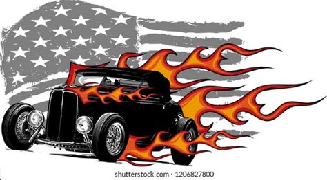 Vector Detailed Illustration Hot Rod Retro Stock Vector Royalty Free