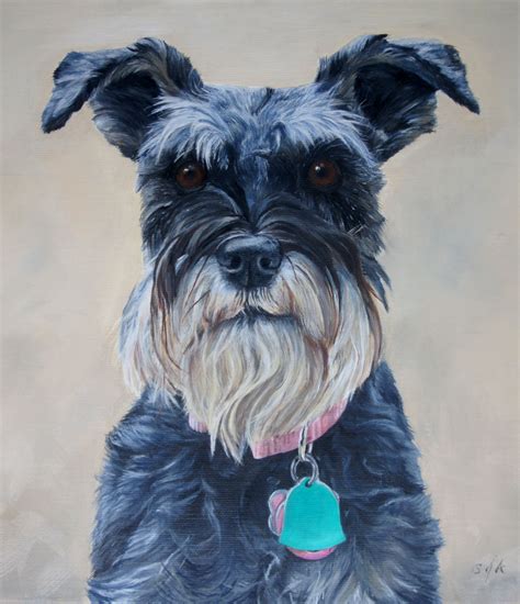 Schnauzer Realistic Oil Painting Oil Painting Painting