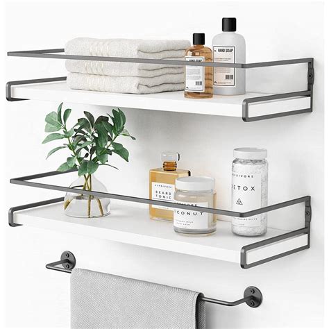 Cubilan 157 In W X 6 In D White Wood Decorative Wall Shelf Floating