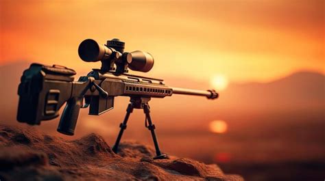 Premium AI Image | A sniper rifle from a rifle with an optical sight On ...