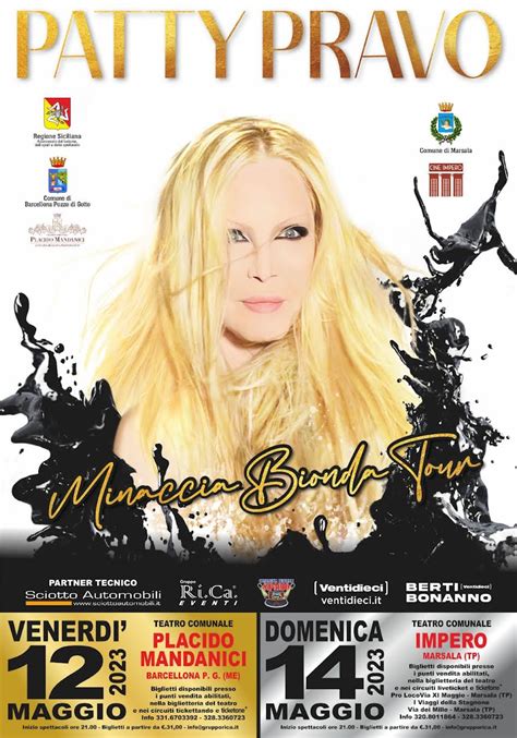 Marsala Patty Pravo Al Teatro Impero Con Il Suo Minaccia Bionda Tour