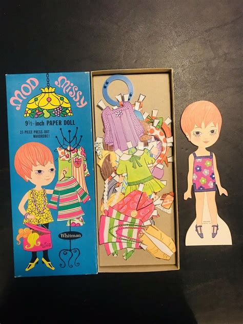 Vintage Mod Missy Paper Doll Whitman With Clothes And Box Rare