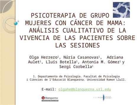 Ppt Psicoterapia De Grupo Con Mujeres Con C Ncer De Mama An Lisis