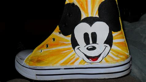 Simple Mickey Mouse Hand Painted Shoe Hi Top Hand Painted Shoes