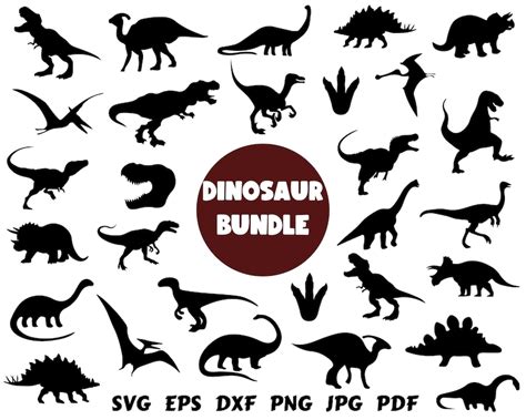 Dinosaur Svg Bundle Dinosaur Clipart Dinosaur Cut File T Rex Etsy