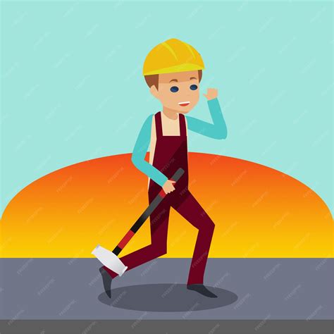 Premium Vector Worker Character Illustration Background Labour Day