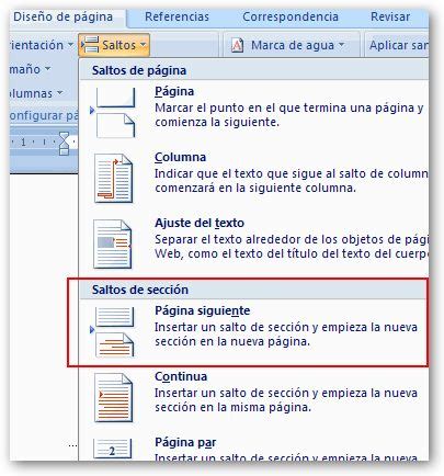 Cómo cambiar la orientación de una sola página en Word 2007 blogoff