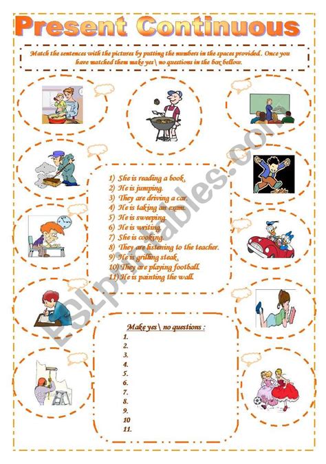 The Present Continuous Esl Worksheet By Miss Noor