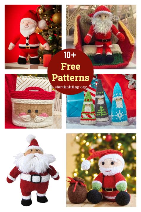 10 Christmas Santa Free Knitting Pattern