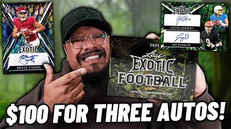 OPENING UP THREE BOXES OF 2023 LEAF EXOTIC FOOTBALL HOBBY BOXES A BANG