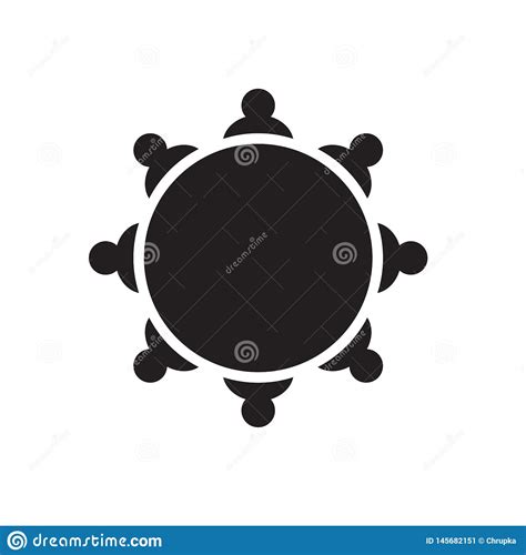 People Around The Round Table Icon Stock Vector Illustration Of Seat