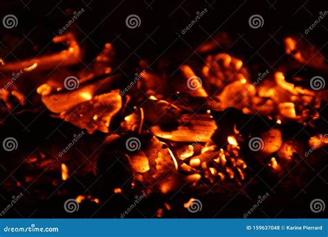 Hot And Bright Embers Front View Stock Photo Image Of Burn Dark