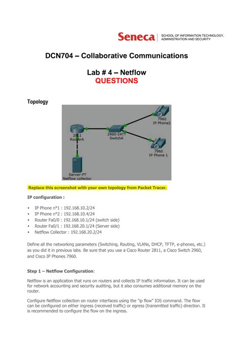 Solution Netflow Cisco Packet Tracer Studypool