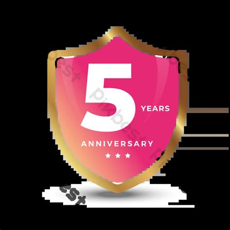 5th Wedding Anniversary Logo