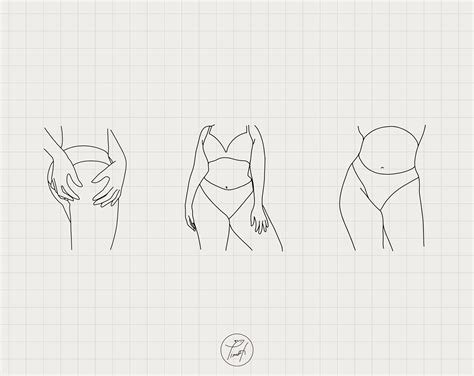 Body Line Art Nude Set Svg Sexy Women Svg Single Line Art One Line Drawing Commercial License