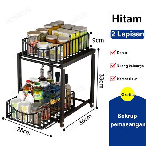 Jual Homeus Rak Dapur Bawah Wastafel Kitchen Rack Rak Kabinet Lemari