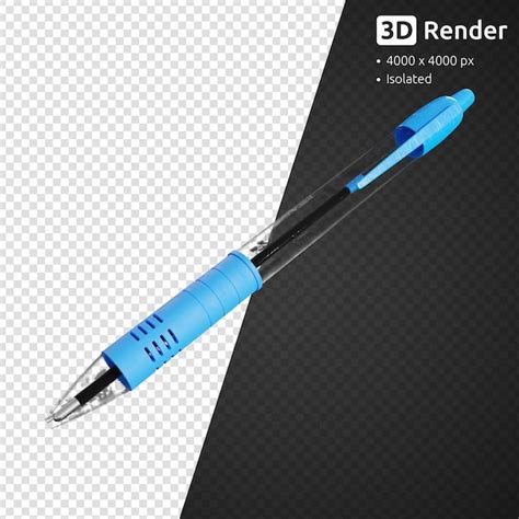 Premium PSD Blue Pen Isolated 3d Render