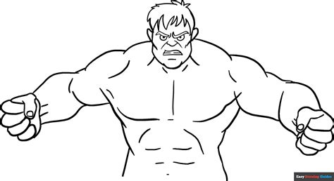 Hulk Coloring Page Easy Drawing Guides