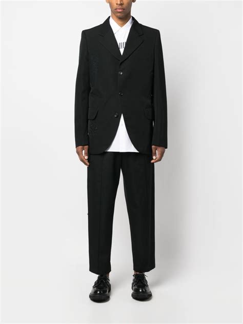 Comme Des Gar Ons Homme Plus Panelled Single Breasted Blazer Black