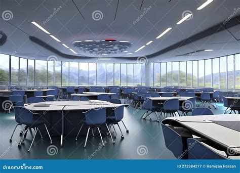 Futuristic Classroom Concept In School Stock Illustration Illustration Of Lesson Generative