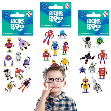 Zestaw Naklejek Dla Dzieci Naklejki Roboty Stickerboo Sklep EMPIK