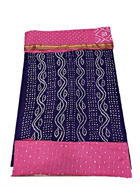 Bandhani Dress Material Jambali And Pink Color Fancy Design Cotton