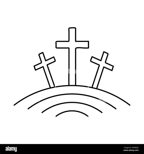 Calvary Icon Abstract Religious Logo Christian Cross Icon Vector