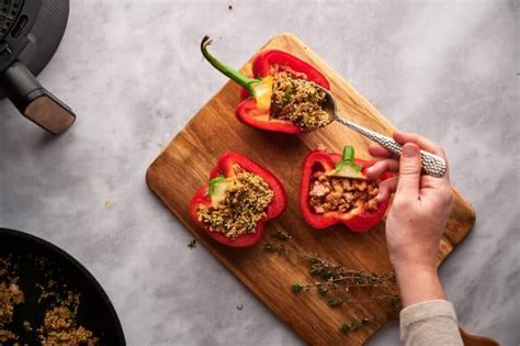 Air Fryer Stuffed Peppers Plant Based With Amy