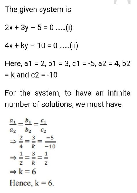 The Value Of K For Which System Of Equations X Y And X Ky Has