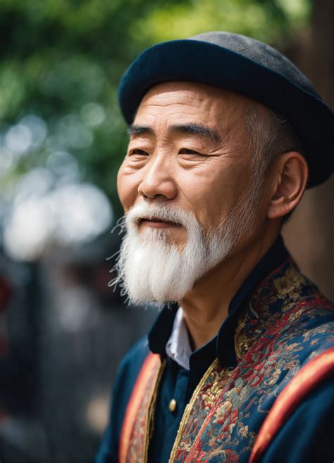 Lexica Un Vieux Homme Chinois Avec Barbe Blanche Qui Donne Confiance