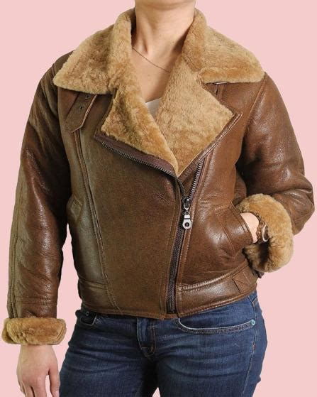 Leather Aviator Jacket Womens Airborne Jacket