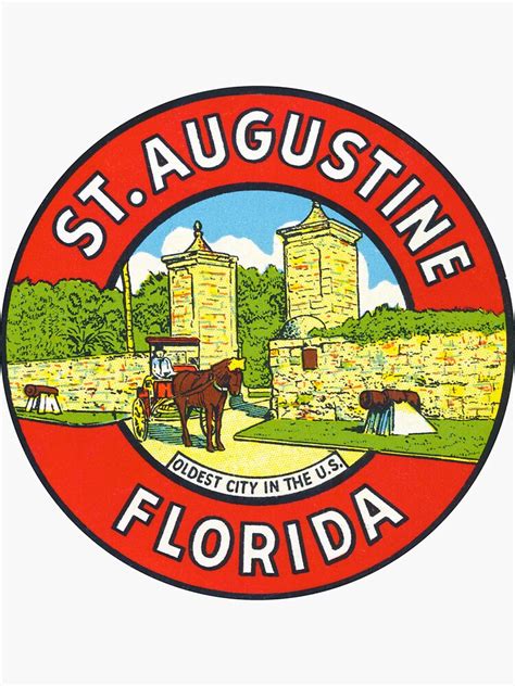 1960s St Augustine Florida Sticker For Sale By Historicimage