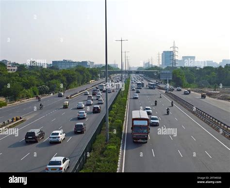 Traffic On Highway In Gurugram Haryana India Stock Photo Alamy