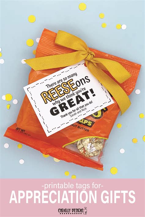 Printable Reeses Gift Tags Great For Reese Pieces Or Peanut Butter