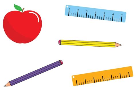 학교 물건 벡터 일러스트 레이 션으로 돌아가기 | 프리미엄 벡터