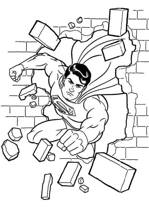 Dibujos De Superman Rompiendo La Pared Para Colorear Para Colorear