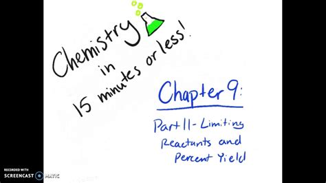 Chapter Part Ii Limiting Reactants And Percent Yield Chem In