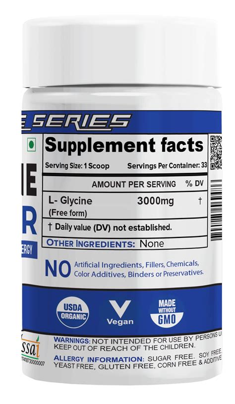 Buy L Glycine Powder Supplement In India 3000mg Per Serving Glycine