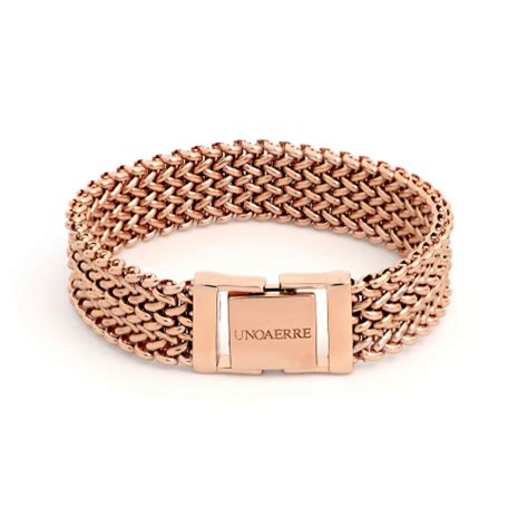 Bracciale Donna Unoaerre Chicco Di Riso Bronzo Lucido Rosato Semirigido