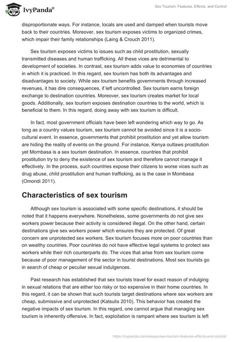 Sex Tourism Features Effects And Control 2228 Words Essay Example