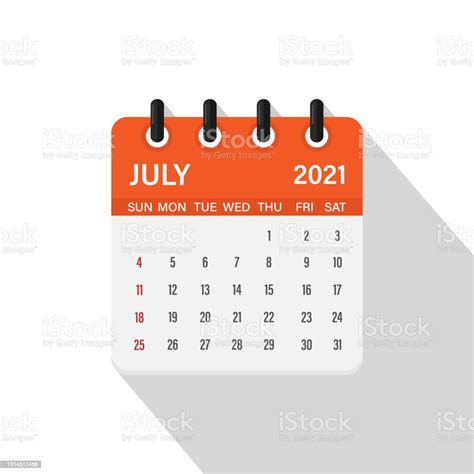 2021 年 7 月帶有陰影的日曆圖示日月年平面向量插圖向量圖形及更多2021圖片 2021 七月 日曆 Istock