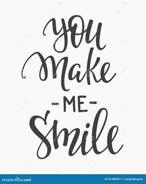 You Make Me Smile Quote Typography Stock Illustration Illustration Of