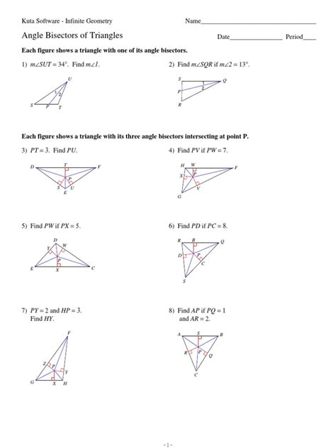 Quiz Worksheet Angle Bisector Theorem Proof Study