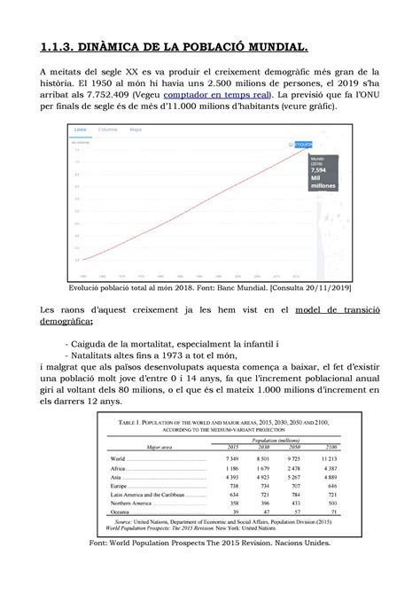 La dinàmica de la població mundial 1 1 DINÀMICA DE LA POBLACIÓ