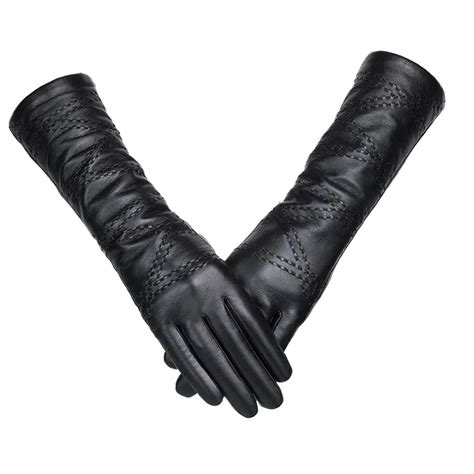 Ladies Fashion Even Dress Sexy Long Opera Sheepskin Leather Gloves Buy Women Fashoin Leather