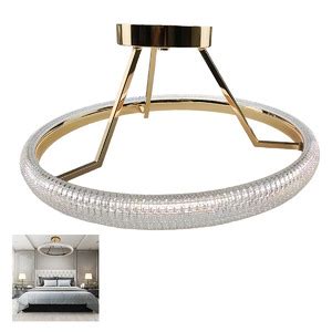 Lustre Cristal Anel 3 Em 1 Luminaria Pendente Infinito Perfil Led Sala