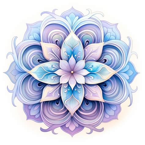 Premium Ai Image Serenity Mandala In Blue And White