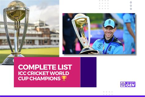 Complete List of ICC Cricket World Cup Champions 🏆