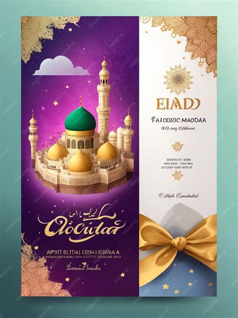 Premium Photo Ramadan Mubarak Invitation Poster Luxury Elegant Design